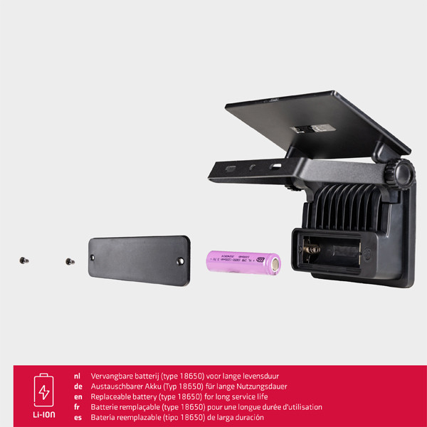 123led Solar schijnwerper met sensor | 4000K | IP54 | Zwart | 4.4W  LDR06799 - 4