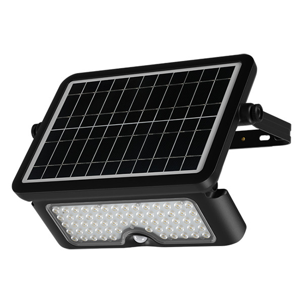 123led Solar schijnwerper met sensor | Kawasaki | 3000K | IP65 | Zwart | 10W  LDR08581 - 1