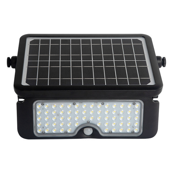 123led Solar schijnwerper met sensor | Kawasaki | 3000K | IP65 | Zwart | 10W  LDR08581 - 2