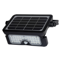 123led Solar schijnwerper met sensor | Kioto | 3000K | IP65 | Zwart | 5W  LDR08580