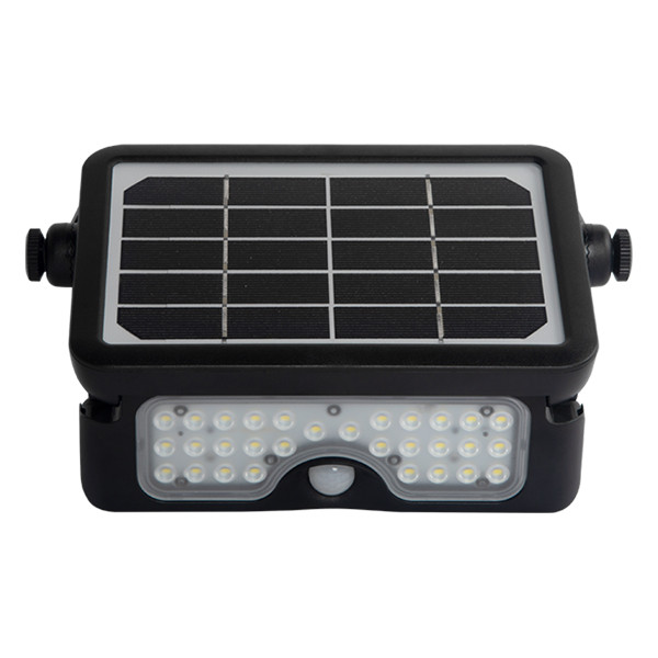 123led Solar schijnwerper met sensor | Kioto | 3000K | IP65 | Zwart | 5W  LDR08580 - 2