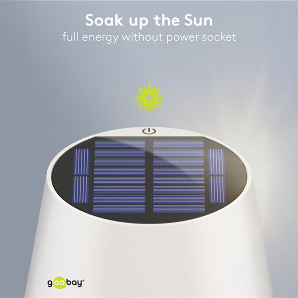 123led Solar tafellamp | 3000K | Dimbaar | IP44 | 2W | Wit  LDR09443 - 5