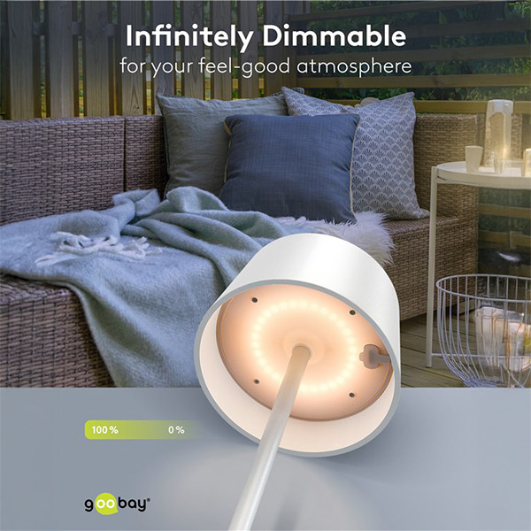 123led Solar tafellamp | 3000K | Dimbaar | IP44 | 2W | Wit  LDR09443 - 6