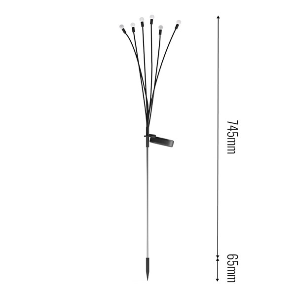 123led Solar tuinverlichting met sensor | Firefly | Zwart  LDR09421 - 3