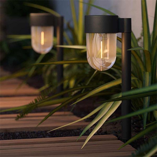 123led Solar tuinverlichting met sensor | Hamptons | 6 lumen | Zwart | 2 stuks  LDR09425 - 2