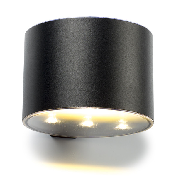 123led Solar wandlamp | Gloucester | Down | 3000K | IP54 | Zwart  LDR08536 - 2