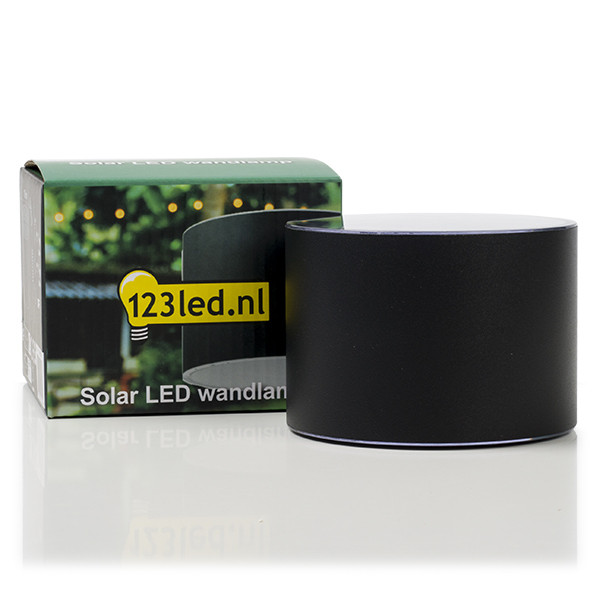 123led Solar wandlamp | Gloucester | Down | 3000K | IP54 | Zwart  LDR08536 - 2
