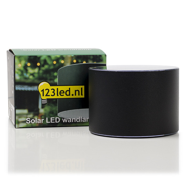 123led Solar wandlamp | Gloucester | Up & Down | 3000K | IP54 | Zwart  LDR08537 - 2