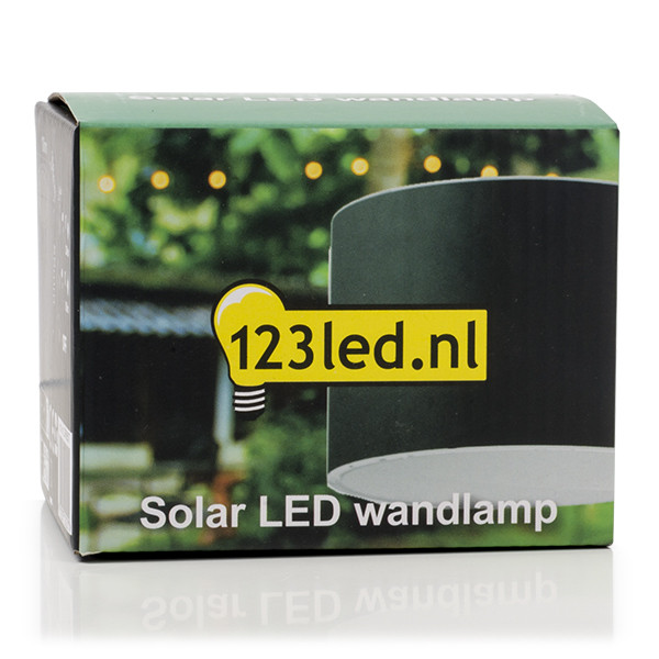 123led Solar wandlamp | Gloucester | Up & Down | 3000K | IP54 | Zwart  LDR08537 - 6