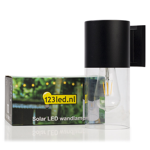 123led Solar wandlamp | Salcombe | 3000K | IP54 | Zwart  LDR08539 - 3