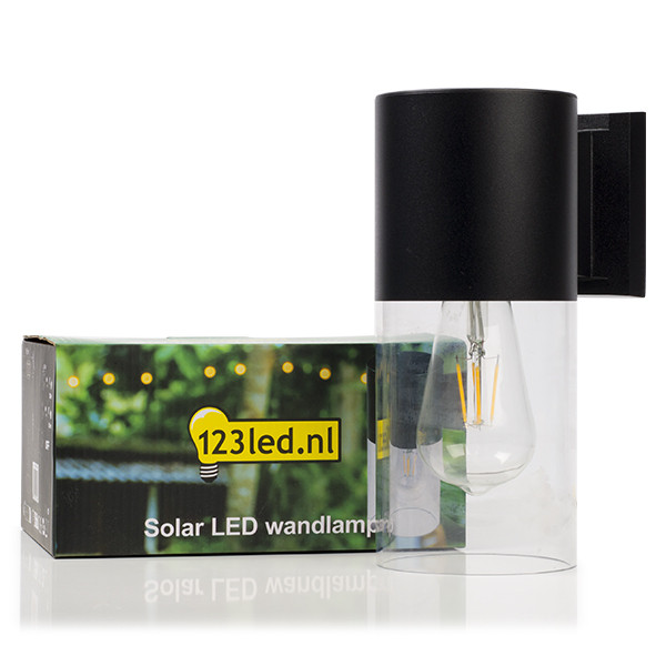 123led Solar wandlamp | Salcombe | 3000K | IP54 | Zwart  LDR08539 - 2