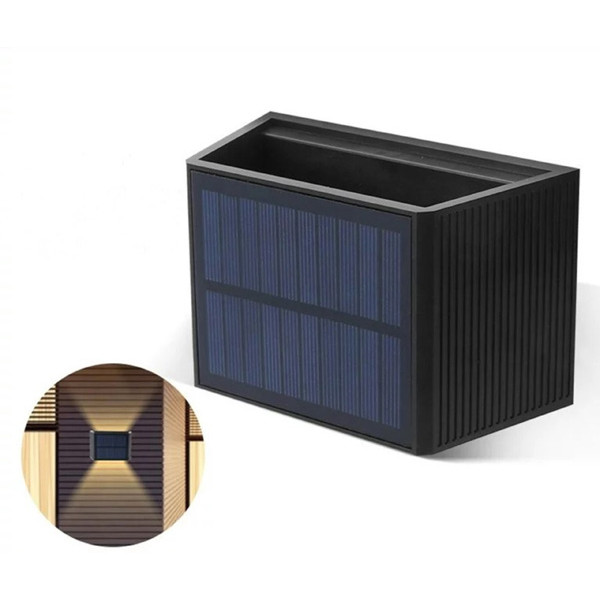 Solar wandlamp | Up & Down | 100 lumen | 2700K | IP65 | Zwart LDR06765 - 1