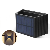 123led Solar wandlamp | Up & Down | 80 lumen | 2700K | IP65 | Zwart  LDR06765
