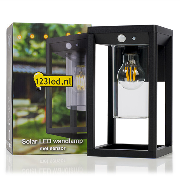Solar wandlamp met beweging & schemersensor | Kensington | 3000K | IP54 | Zwart LDR08542 - 2