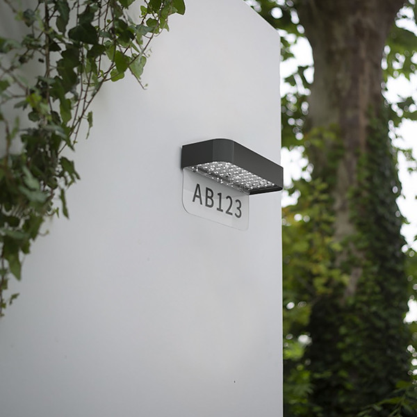 Solar wandlamp met huisnummer | Beweging & schemersensor | Rome | 3000K | IP65 | Zwart LDR08731 - 2