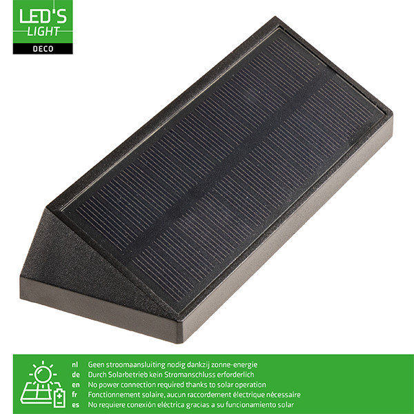 Solar wandlamp met schemerssensor | 3000K-4000K-6500K | IP44 | Zwart | 2 stuks LDR06843 - 5
