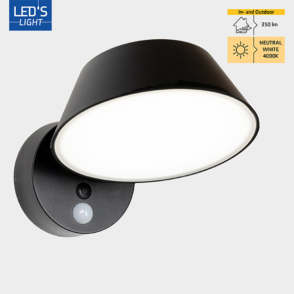 Solar wandlamp met sensor | 4000K | IP54 | Zwart LDR06844 - 2