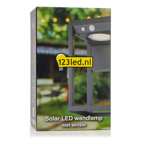 123led Solar wandlamp met sensor | Berkshire | 3000K | IP54 | Zwart  LDR08541 - 5