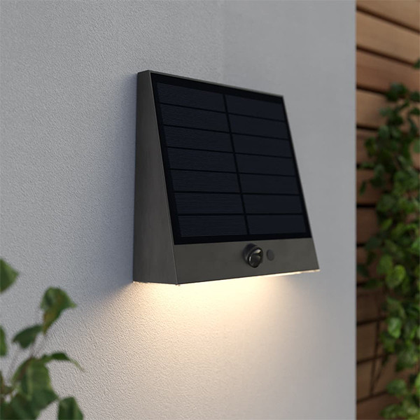 123led Solar wandlamp met sensor | Grafton | 1000 lumen | Antraciet  LDR09423 - 2