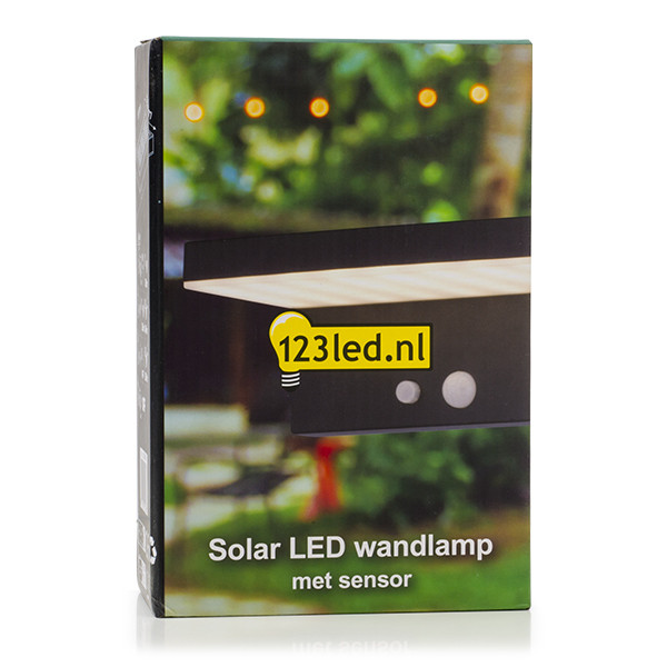 123led Solar wandlamp met sensor | Greenwich | 3000K | IP54 | Zwart  LDR08543 - 5