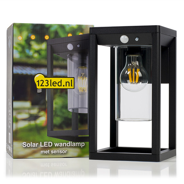 123led Solar wandlamp met sensor | Kensington | 3000K | IP54 | Zwart  LDR08542 - 2