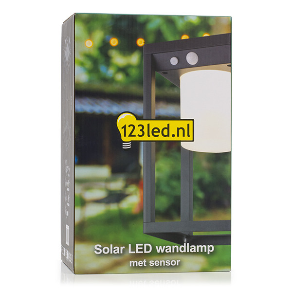 123led Solar wandlamp met sensor | Kingsbridge | 3000K | IP54 | Zwart  LDR08540 - 5