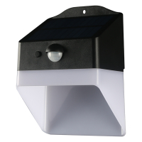 123led Solar wandlamp met sensor | Kobe | 3000K | IP65 | Zwart | 2W  LDR08579