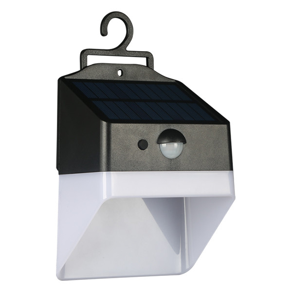 123led Solar wandlamp met sensor | Kobe | 3000K | IP65 | Zwart | 2W  LDR08579 - 3