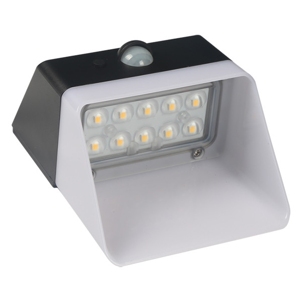 123led Solar wandlamp met sensor | Kobe | 3000K | IP65 | Zwart | 2W  LDR08579 - 4
