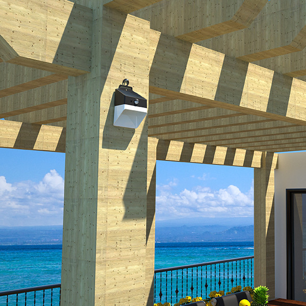 123led Solar wandlamp met sensor | Kobe | 3000K | IP65 | Zwart | 2W  LDR08579 - 7