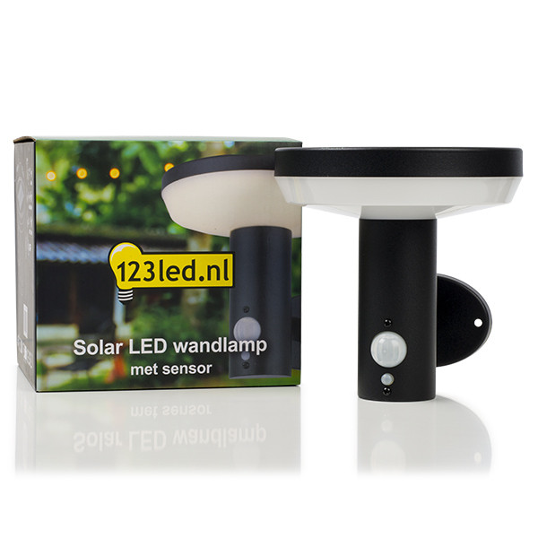 123led Solar wandlamp met sensor | Notting Hill | 3000K | IP54 | Zwart  LDR08544 - 2