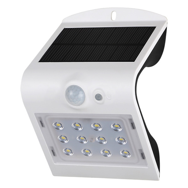 123led Solar wandlamp met sensor | Osaka | 3000K | IP65 | Wit | 1.5W  LDR08573 - 1