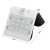 123led Solar wandlamp met sensor | Osaka | 3000K | IP65 | Wit | 1.5W  LDR08573 - 5