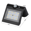 123led Solar wandlamp met sensor | Osaka | 3000K | IP65 | Zwart | 1.5W  LDR08574 - 5