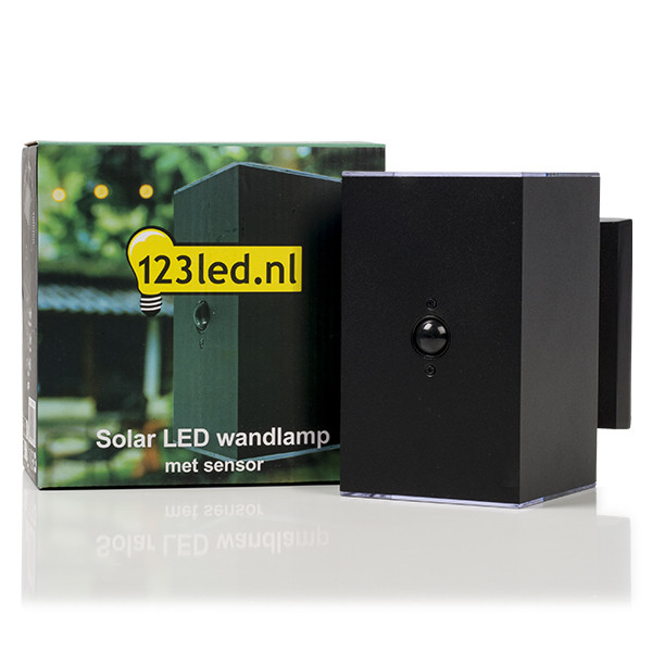 123led Solar wandlamp met sensor | Oxford | Up & Down | 3000K | IP54 | Zwart  LDR08533 - 2