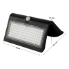 123led Solar wandlamp met sensor | Tokyo | 3000K | IP65 |  Zwart | 8W  LDR08578 - 5