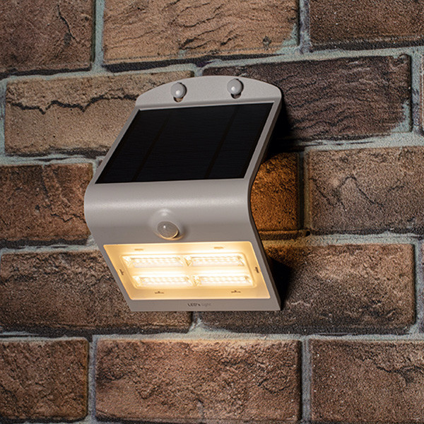 123led Solar wandlamp met sensor | Tokyo | Wit | 3000K | 3.2W  LDR05030 - 1