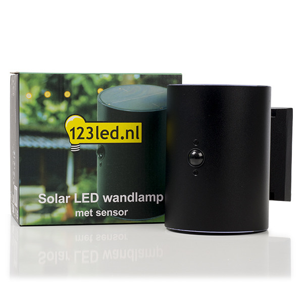 123led Solar wandlamp met sensor | Up & Down | Grantham | 3000K | IP54 | Zwart  LDR08531 - 3