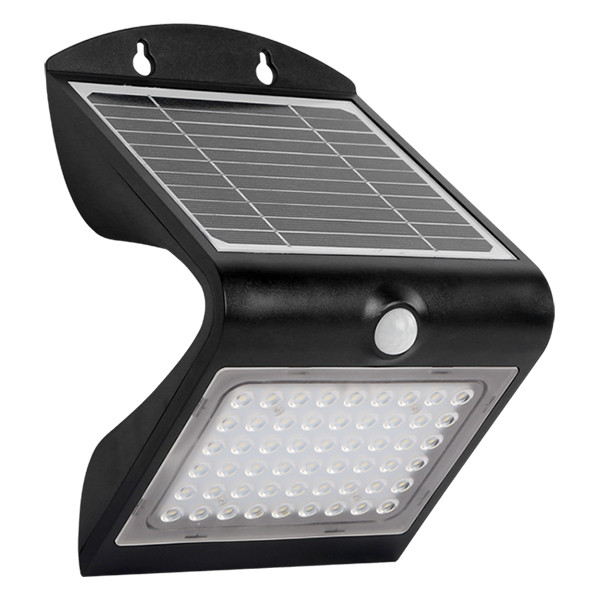 123led Solar wandlamp met sensor | Yoktohama | 3000K | IP65 | Zwart | 4W  LDR08576 - 1