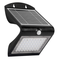123led Solar wandlamp met sensor | Yoktohama | 3000K | IP65 | Zwart | 4W  LDR08576