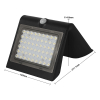 123led Solar wandlamp met sensor | Yoktohama | 3000K | IP65 | Zwart | 4W  LDR08576 - 5