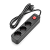 123led Stekkerdoos 3-voudig met schakelaar | 1.5 meter | Zwart  LDR06443