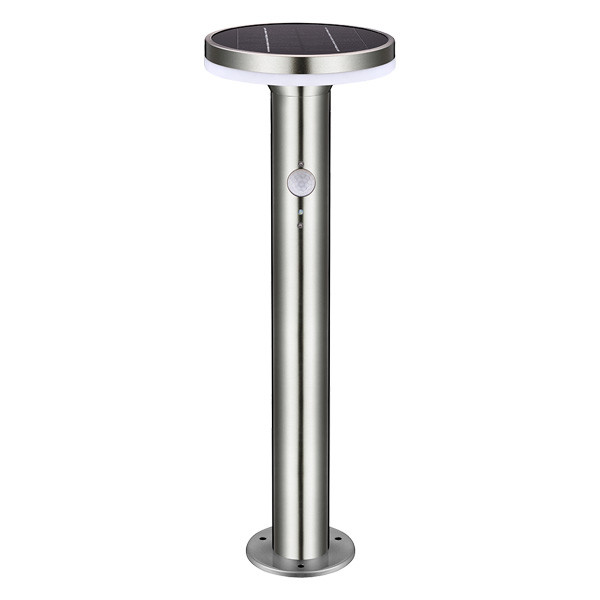 123led Tuinlantaarn solar met sensor | Porto | RVS | 2700K | 6W  LDR01386 - 1