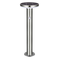 123led Tuinlantaarn solar met sensor | Porto | RVS | 2700K | 6W  LDR01386