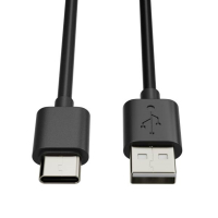 123led USB-A naar USB-C kabel | 1 meter | USB 2.0 | Zwart  302315