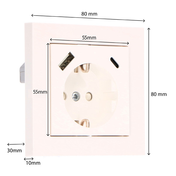 123led USB stopcontact | 1x USB-A, 1x USB-C | 55 x 55 mm | Wit  LDR06776 - 2