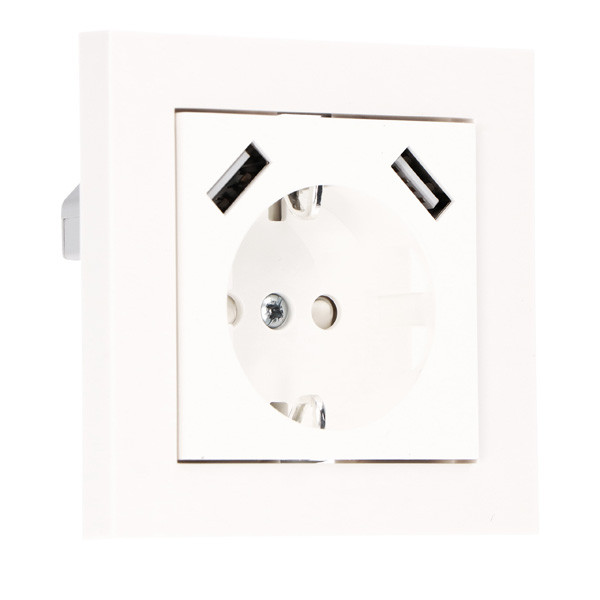 123led USB stopcontact | 2x USB-A | 55 x 55 mm | Wit  LDR06775 - 1