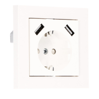 123led USB stopcontact | 2x USB-A | 55 x 55 mm | Wit  LDR06775