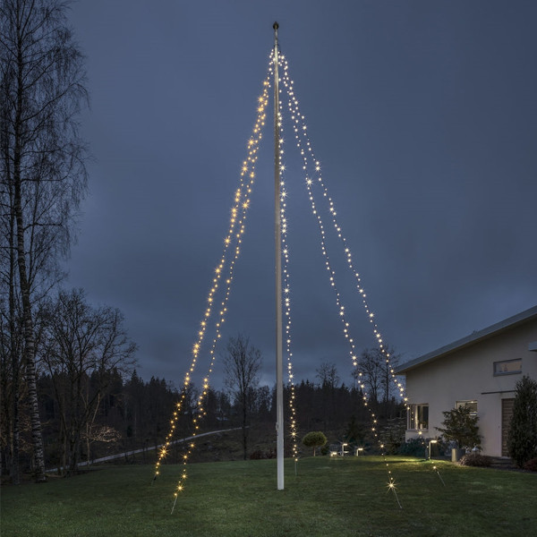 123led Vlaggenmast verlichting 8 meter hoog | extra warm wit & warm wit | 360 lampjes  LDR07162 - 1