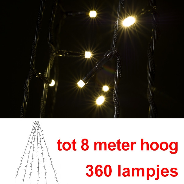 123led Vlaggenmast verlichting 8 meter hoog | warm wit | 360 lampjes  LKO00077 - 1